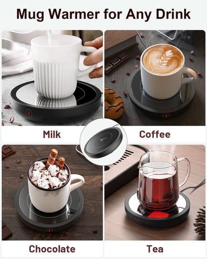 SWEETFULL Coffee Mug Warmer, Electric Cup Warmer for Desk - Wood