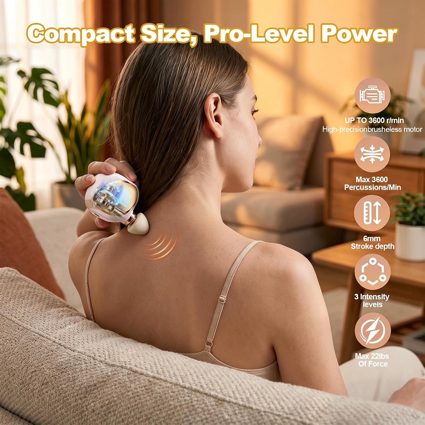 DEITY Mini Massage Gun, Small Handheld Travel Massager with Percussion Deep Tissue, 3 Adjustable Speeds & Smart Power Response, Portable Pocket Massage Gun for Gym & Office