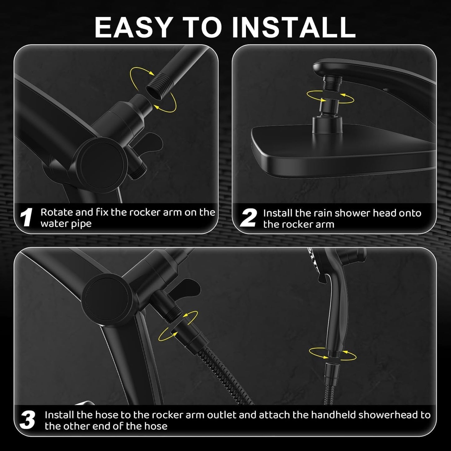Rain Shower Head with filtered Handheld High Pressure rainfall Shower Heads with Handheld Spray Combo Adjustable one-piece stand daul shower head Built-in Magnetic Docking and Power Jets