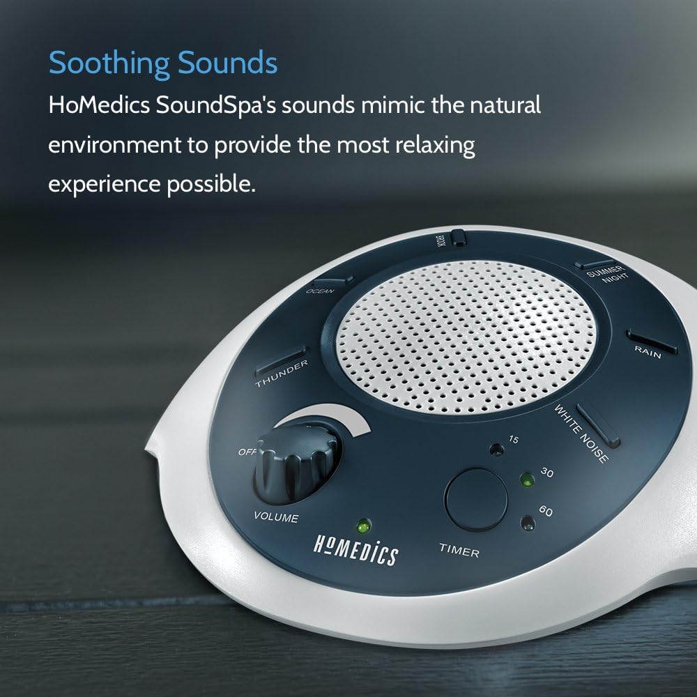 Homedics SoundSleep White Noise Sound Machine, Blue