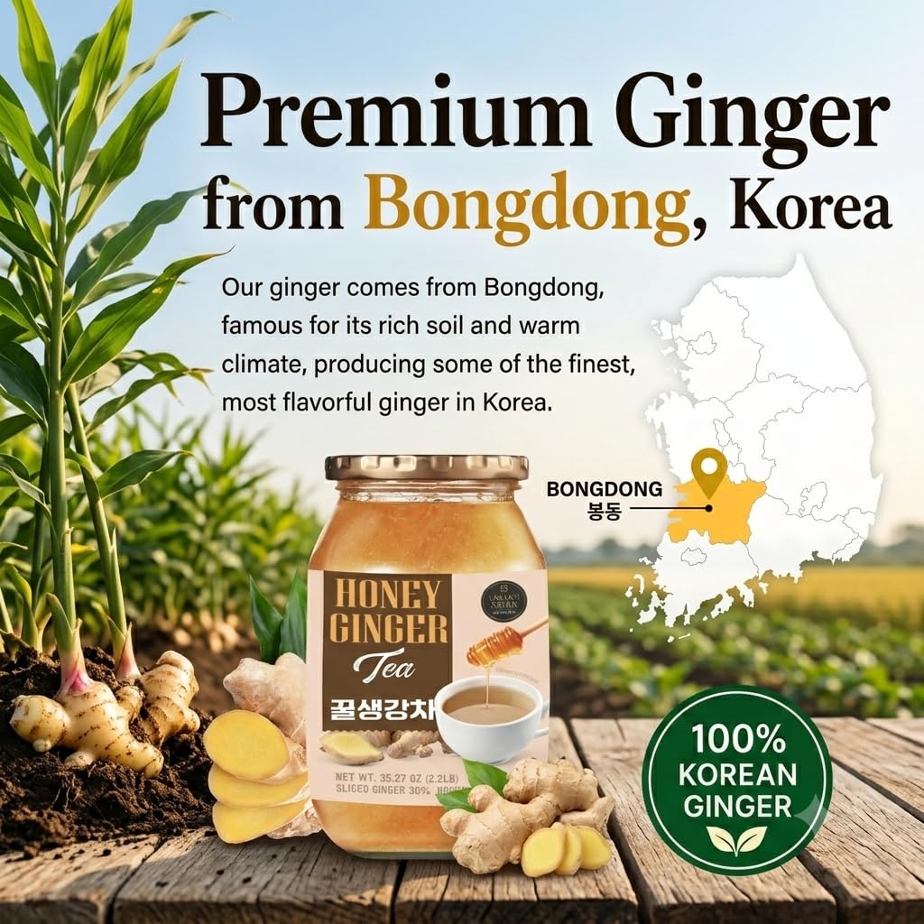 Unha's Korean Honey Ginger Tea, Sliced Ginger, 35.27 oz