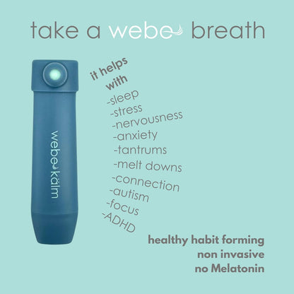 Product Title: webe kälm: Sensory tool for calming with slow exhalation, visual focus, and auditory regulation. Supports mindfulness, stress relief, bedtime, and anxiety. (Blue)