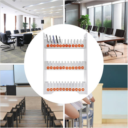 Portable 36-Slot Mobile Phone Holder, PVC Phone Storage Organizer with Numbered Slots, Curved Design, Rounded Corners, for Classroom, Office, Conference Use