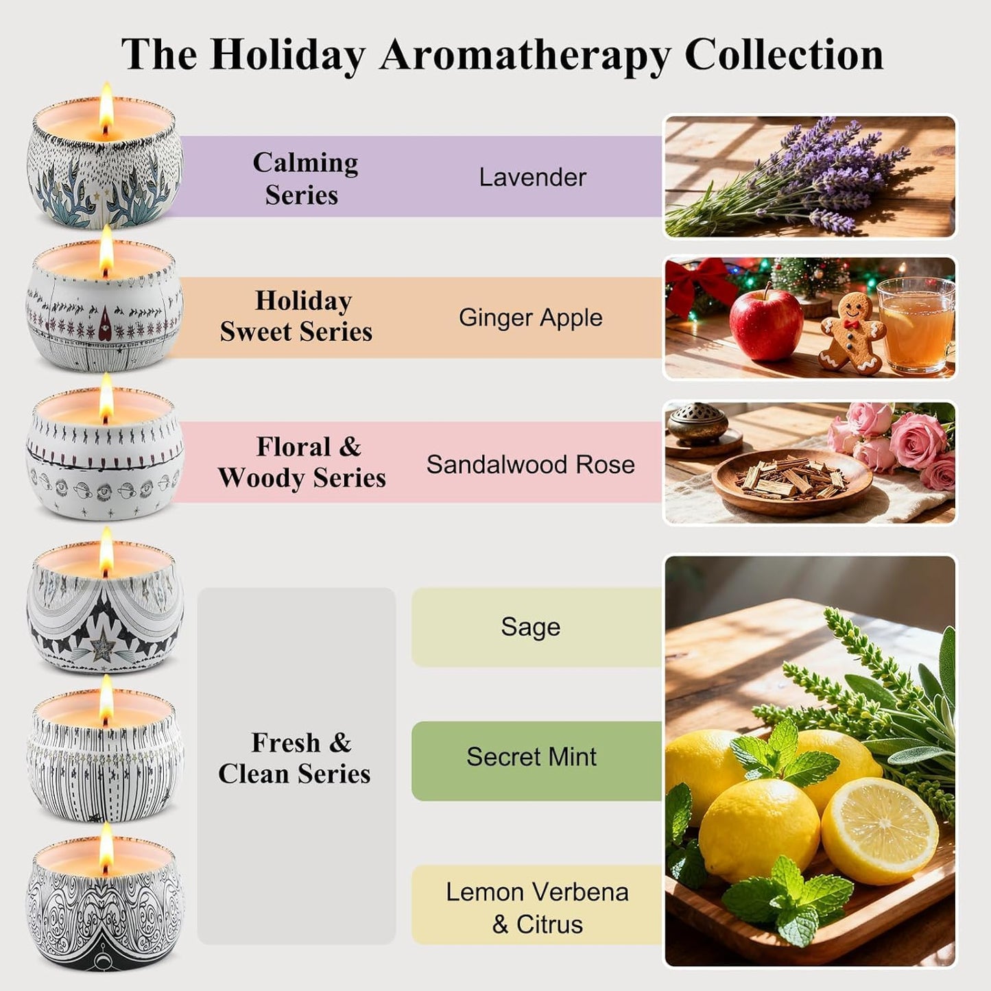 Candles, Scented Candles Gift Set for Women, 8 Pack Fruity Floral Soy Wax Aromatherapy Candles, Travel Tin Candles in Artist Gift Box, Birthday Gifts for Mom, Wife, Sister, Friend, Housewarming