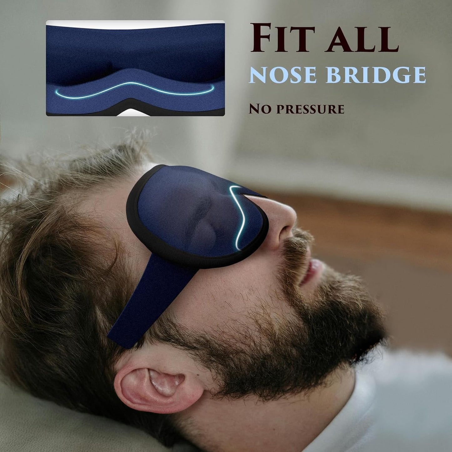 Weighted Eye Mask Cover for Sleeping - Eye Masks for Sleep with Adjustable Strap, Lash Extension Eye Covers for Women Men, 3D Contoured, Plane Travel Essentials, Blindfold for Meditation