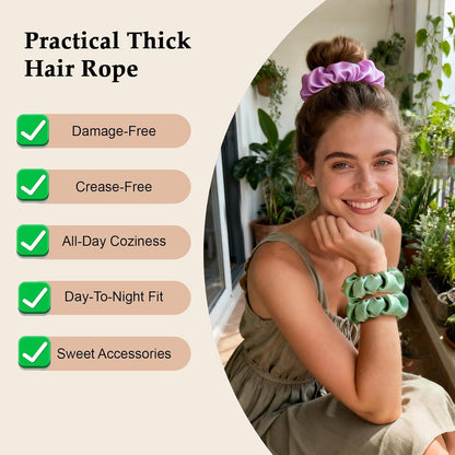 Satin Scrunchies for Women – 8PCS Blush & Brown Silk Hair Ties Set – No Crease, Frizz-Free, Gentle Elastic Hair Bands, Soft & Stylish Everyday Hair Accessories Gifts