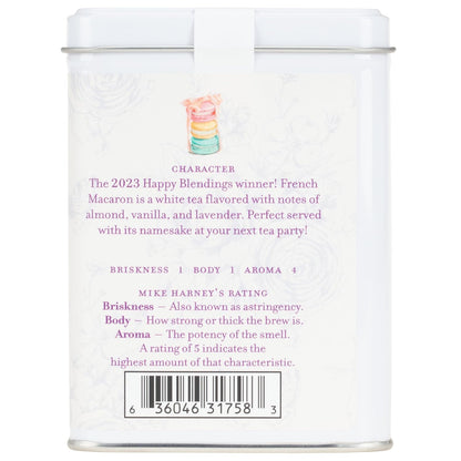 Harney & Sons French Macaron, White Tea, 20 sachet tin