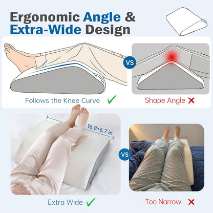 Vekkia 24" x 24" x 5.5" Bed Wedge Pillow for Sleeping – Triangle Pillow for Sleep Apnea, Acid Reflux, Snoring & Back Support, Post-Surgery Recovery, with Pockets & Washable Cover