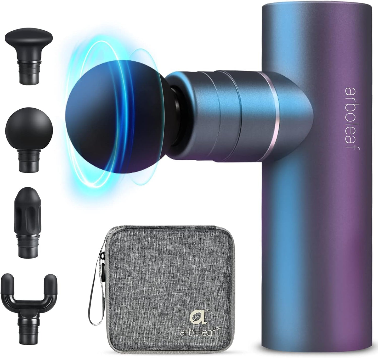 arboleaf Massage Gun Deep Tissue, Balance of Power & Portability Full-Metal Percussion Massager with Silent Brushless Motor - Ultra-Quiet Pocket-Sized for Athletes Back Pain Relief Home Office Travel