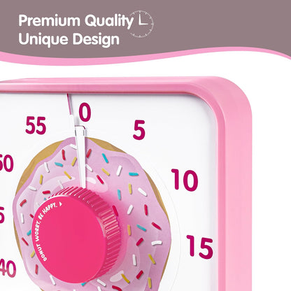 Visual Timer 7.5 inch; 60 Minute 1 Hour Countdown Timer for Kids Classroom Teaching Tool Home Office Meeting, Mechanical Countdown Clock for Exam Time Management Magnetic, Navy Blue with Colorful Disc