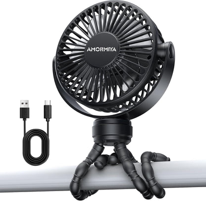 Portable Mini Stroller Fan for Car Desk Treadmill Golf Cart Blue