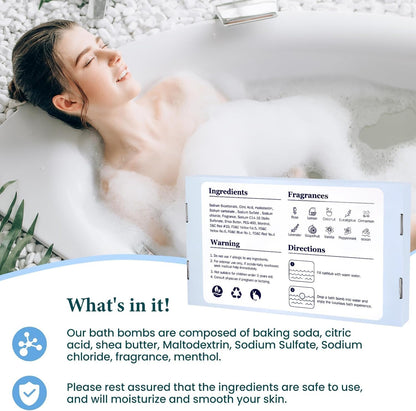 TranquilBliss Bath Bombs Set 50 PCS with 10 Rich Scents, Bath Bombs for Women, Natural Bubble Bombs with Shea Butter & Safe Oil, Ideal for Mother's Day, Valentine's Day, Christmas, Birthday Present