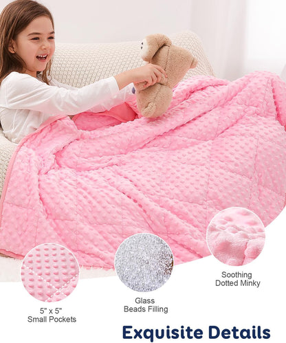 Kivik 2 lbs Weighted Lap Pad, Ultra Soft Minky Dotted Heavy Blankets Throw for Better Study Relaxing & Sleeping, Machine Washable, 20 x 30 Inches, Purple