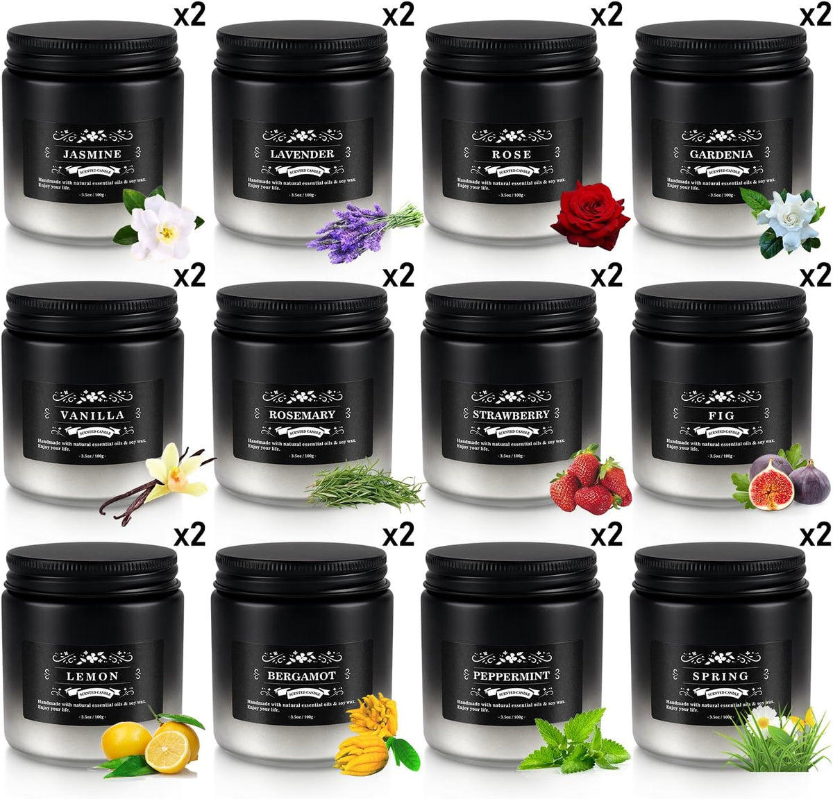 36 Pack Scented Candles Set for Home, Relaxing Stress Relief, Aromatherapy - Natural Soy Wax and Fragrance - Gifts for Women, Mom, Best Friend, Wife, Birthday