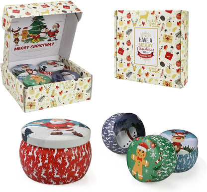 Scented Candles Gift Set for Women, 4 Pack Soy Wax Candles in Classic Bohemian Tins, Aromatherapy Candle Set, Birthday Gifts for Mom, Thank You Gifts