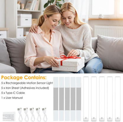 5-Pack Motion Sensor Under Cabinet Light, 3CCT, 7.9 inch