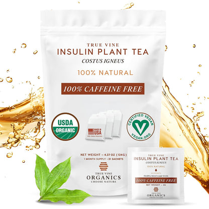 Insulin Plant Tea — USDA Organic Herbal Tea Bags (31 Sachets, 4g Each)