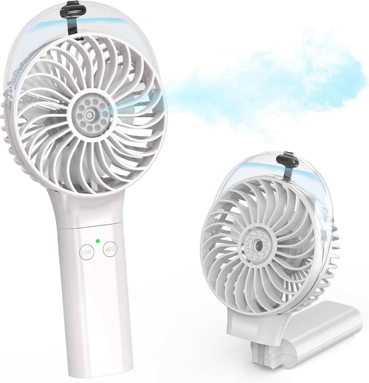 Portable Handheld Misting Fan, Nano-Mist Humidifier for Skincare & Makeup, 180° Foldable Desk Fan, Rechargeable Water Spray Fan for Disney Beach Cruise Essentials, Summer Gifts for Women Man Girls