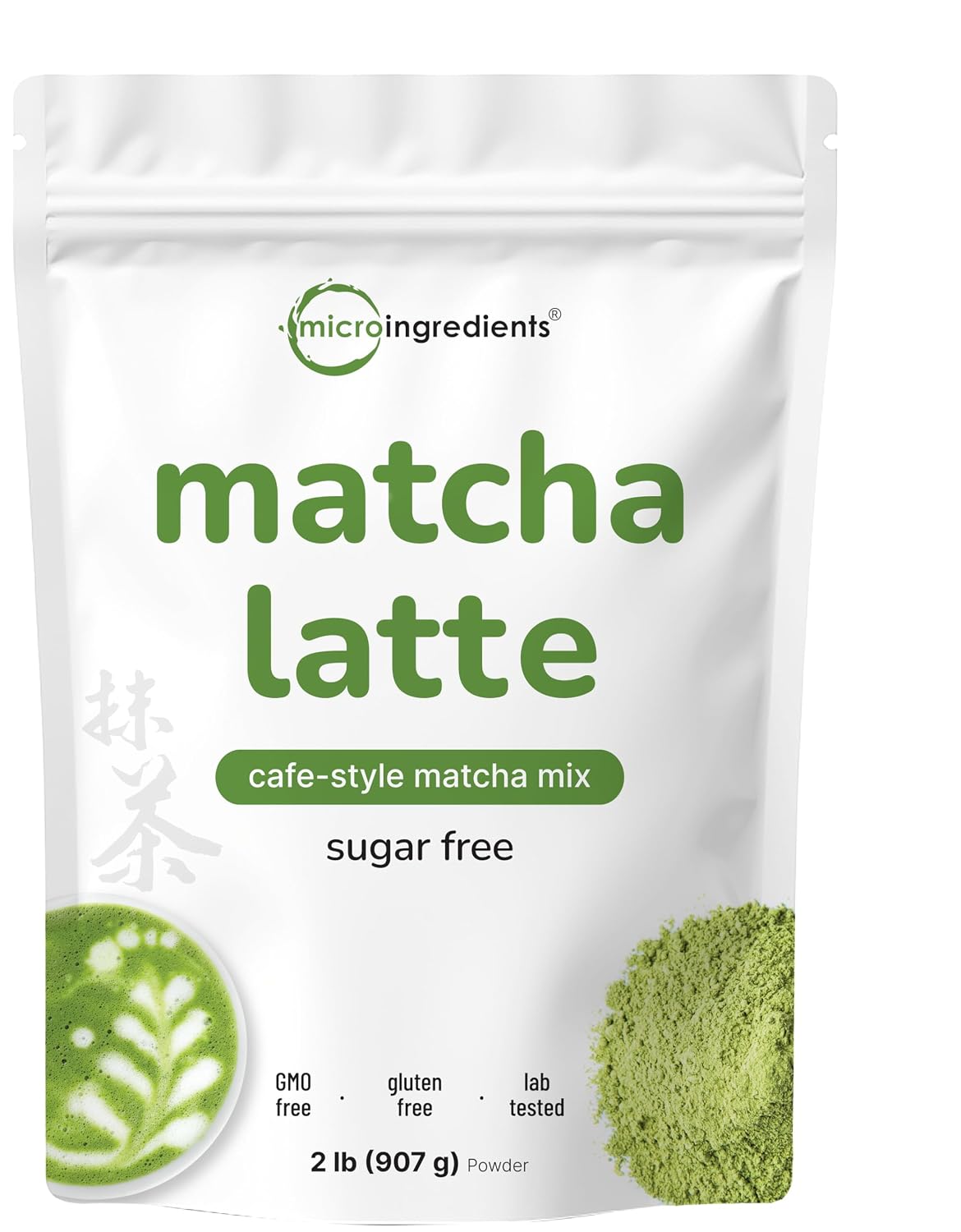 Matcha Latte Powder, 2lbs | Sugar Free Café Style Drink Mix | Sweetened Instant Matcha for Tea, Smoothies, & Iced or Hot Drinks | Natural Caffeine | Non-GMO, Dairy Free