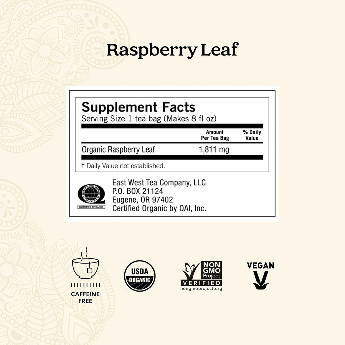 Yogi Raspberry Leaf Tea, 16 Tea Bags (4 Pack)