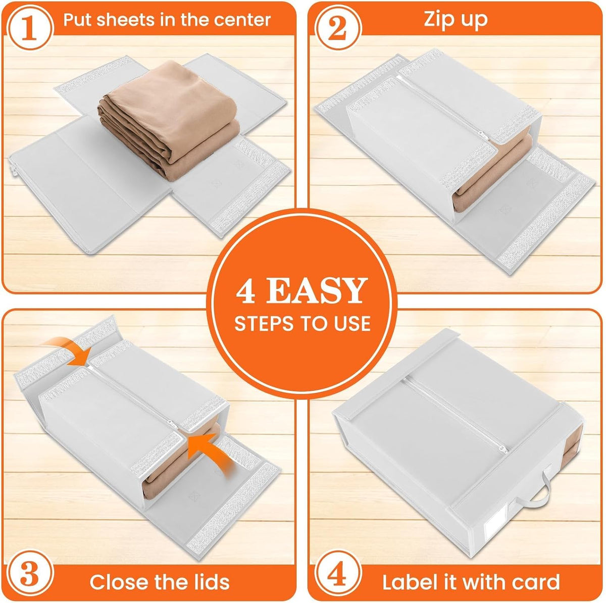 WOWBOX Bed Sheet Organizers and Storage,Closet Organizer Under Bed Storage