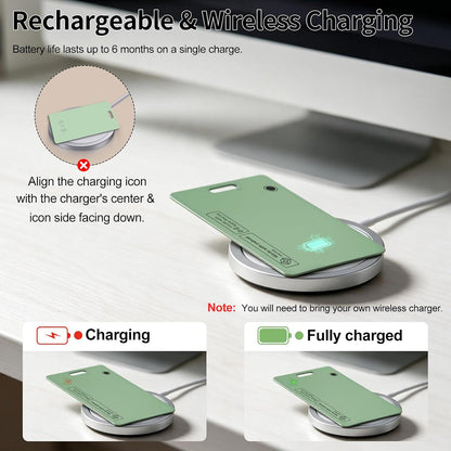 2 Pack Wallet Tracker Card for Apple & Android, Tracking Card for Backpacks