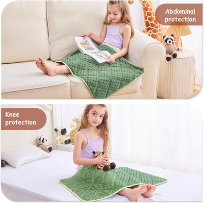 yescool Weighted Lap Pad 2 lb Blue Small Lap Blanket, Weighted Lap Blanket Cooling Heating Weighted Throw Blankets, Minky Blankets Gifts for Travel Outdoor Indoor, 20 * 30in