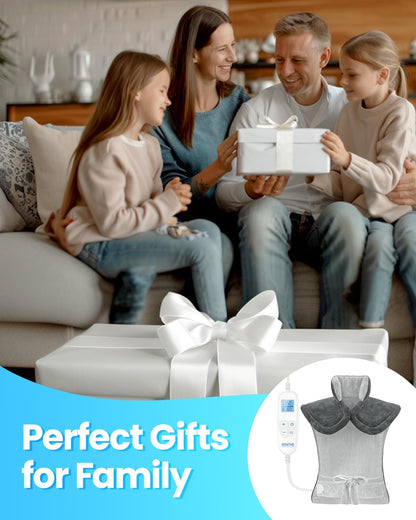 RENPHO Fathers Day Dad Gifts, Electric Heating Pad - 6 Heat Levels for Neck Shoulder and Back, Birthday Gifts for Women Men, Weighted Pad for Snug Fit, ETL Certified, FSA Eligible, 24"x33" Gray