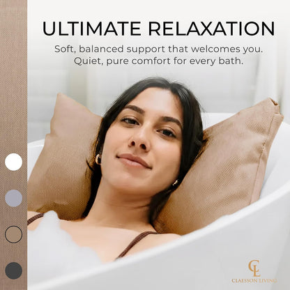 Luxury Bath Pillow for Tub - Thick and Comfortable Bathtub Pillow Support for Head and Neck and Back - Washable Quick-Drying Bath Pillows - Bath Cushion for Home Spa - Fits Any Bathtub - Light Gray