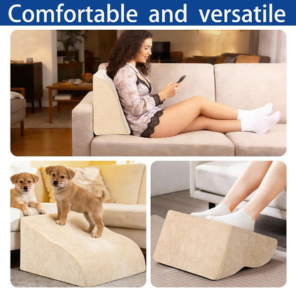 Foot Rest for Under Desk at Work, Ergonomic Under Desk Footrest with Washable Cover for Office, Home & Gaming Leg Elevation Pillow Black