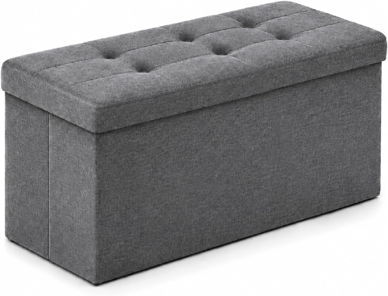 ALASDO Storage Ottoman Footrest Stool Small Ottoman with Storage Foldable Ottomans Foot Rest Footstool Bench for Living Room 17x13x13inches Grey