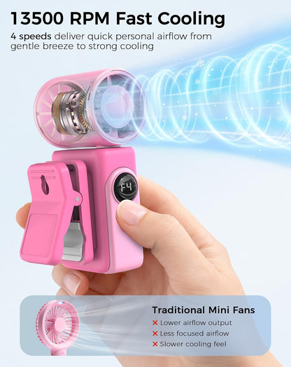 Hotsales Clip-On Portable Fan for Strollers, Handheld Turbo Fan for Travel