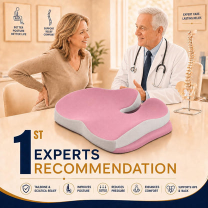 Seat Cushions for Office Chairs Wheelchair Cushion for Long Sitting Back Pain，Memory Foam Seat Car Computer Desk Chair Cushion，Coccyx Cushion for Tailbone Pain Relief Cushion Office Chair Black