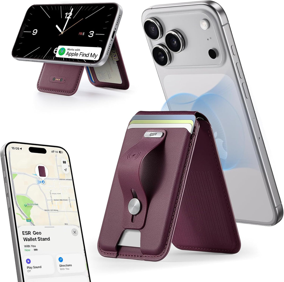 ESR Geo for MagSafe Wallet with Full Find My Functionality, 5 Card Holder