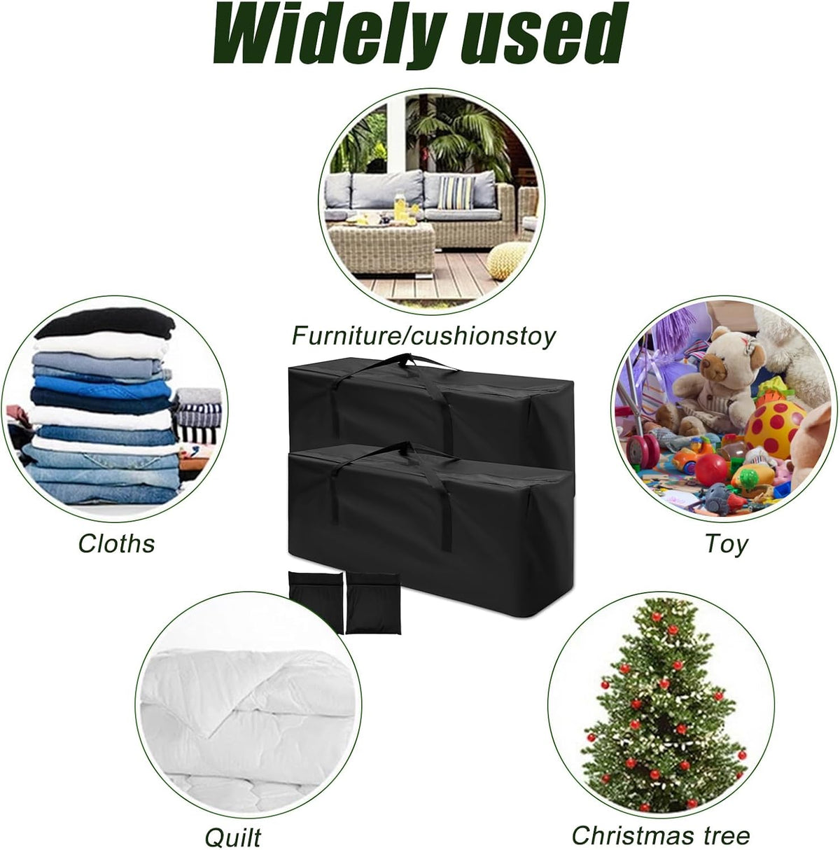 Extra Large Outdoor Cushion Storage Bags 68in Zippered Patio Storage Bag