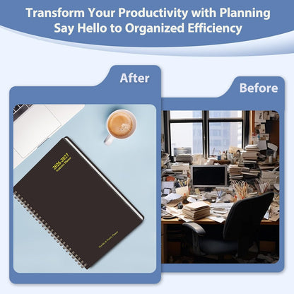 Planner 2026-2027, Weekly and Monthly Calendar Planner, JUL 2026 - JUN 2027 | A5(6.3'' x 8.5''), Hardcover, Agenda Book, Sprial Bound, Inner Pocket, Office and School Use