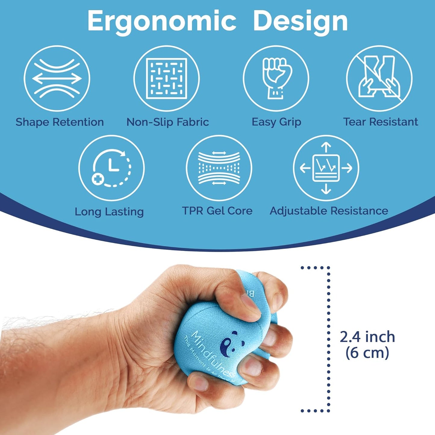 Mind & Body Stress Balls for Adults - Multi-Density Squeeze Balls for Hand Therapy & Grip Strengthening - Stress & Anxiety Relief - Choose 3-Ball (Soft, Medium & Hard) or 2-Ball (Soft & Hard) Sets