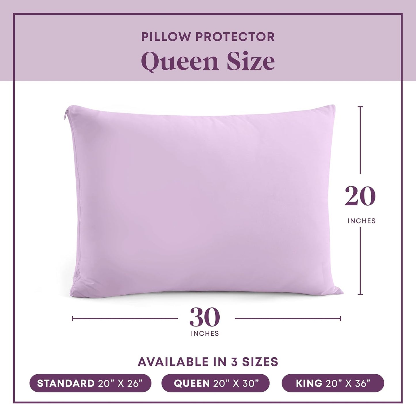 CirclesHome Pillow Protectors 4 Pack Standard Zippered - 100% Cotton Breathable Pillowcases - Protects Pillows from Dirt, Dust and Debri (Standard - Set of 4 - 20x26)