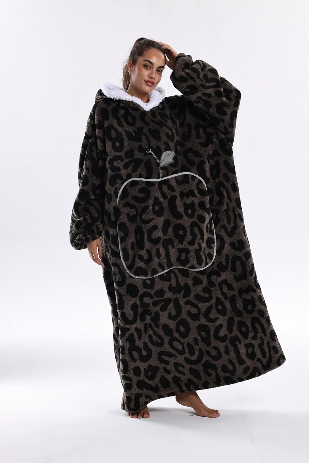 Capecage Blanket Hoodie, Long Hooded Blanket Sweatshirt as Birthday Gifts for Women Men, Long Wearable Blanket for Women Men.