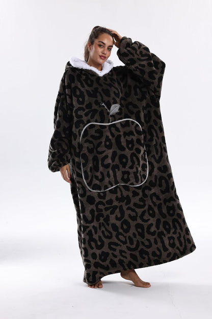 Capecage Blanket Hoodie, Long Hooded Blanket Sweatshirt as Birthday Gifts for Women Men, Long Wearable Blanket for Women Men.