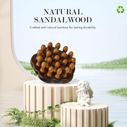 Wooden Scalp Massager for Hair Growth Support, Bamboo Scalp Massager Brush for Head Relaxation, Scalp Stimulation & Hair Oil Distribution, Natural Wooden Massager for Face and Body Care