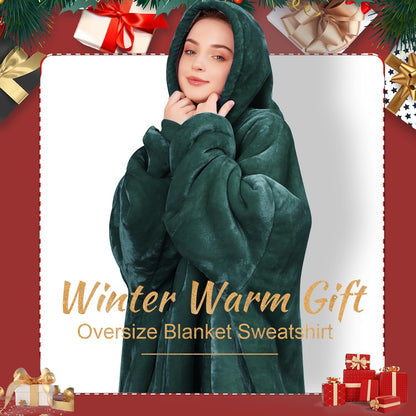Aemicion Strawberry Blanket Hoodie,Oversized Sherpa Wearable Hooded Blanket,Warm Cozy Sweatshirt Gifts for Women Girls Adult
