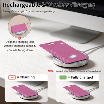 2 Pack Wallet Tracker Card for Apple & Android, Tracking Card for Backpacks