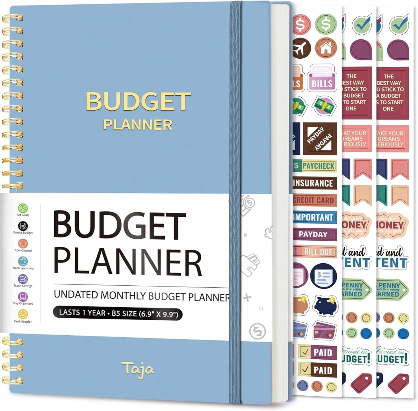 Budget Planner - Monthly Budget Book with Expense Tracker Notebook, Undated Bill Organizer & Finance Planner to Take Control of Your Money, Account Book to Manage Your Finances-Pink