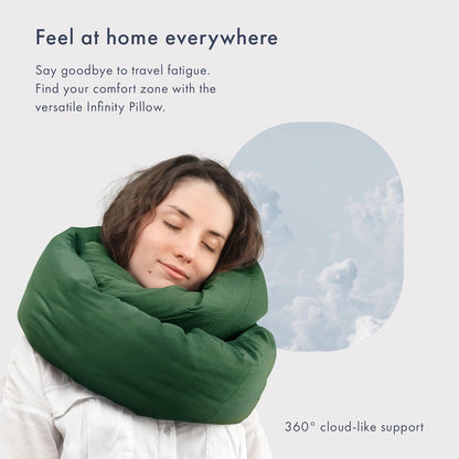 Huzi Infinity Pillow - Home Travel Soft Neck Scarf Support Sleep (Grey)