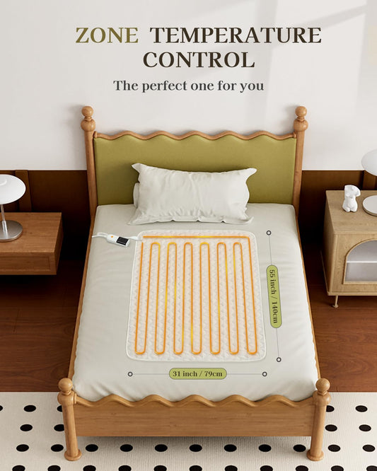 GOTCOZY Heated Mattress Pad Mini Twin Size-Heated Pad for Bed Warmer(White)
