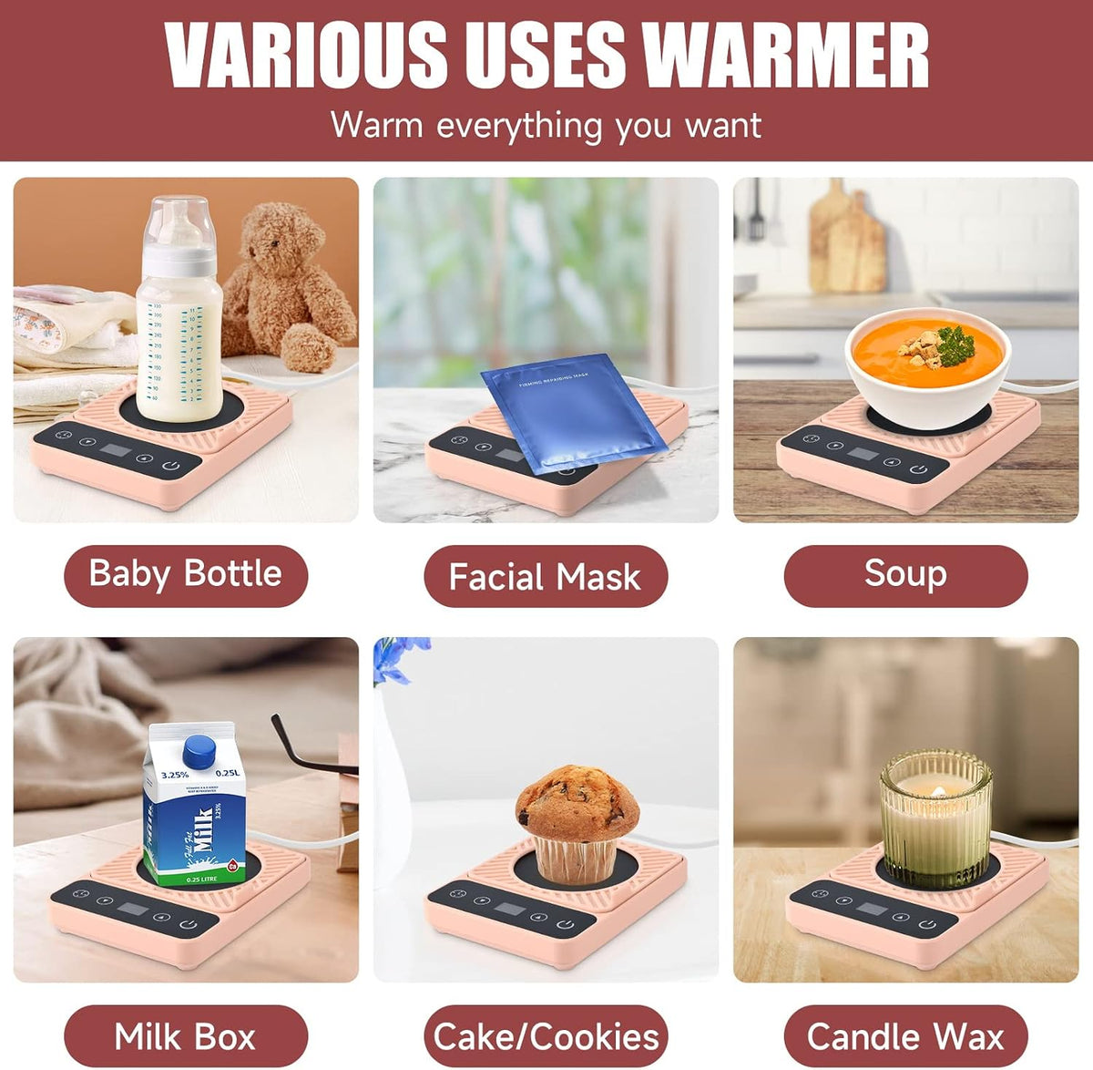 Mug Warmer - Electric Coffee Mug Warmer for Desk with Temperature Display
