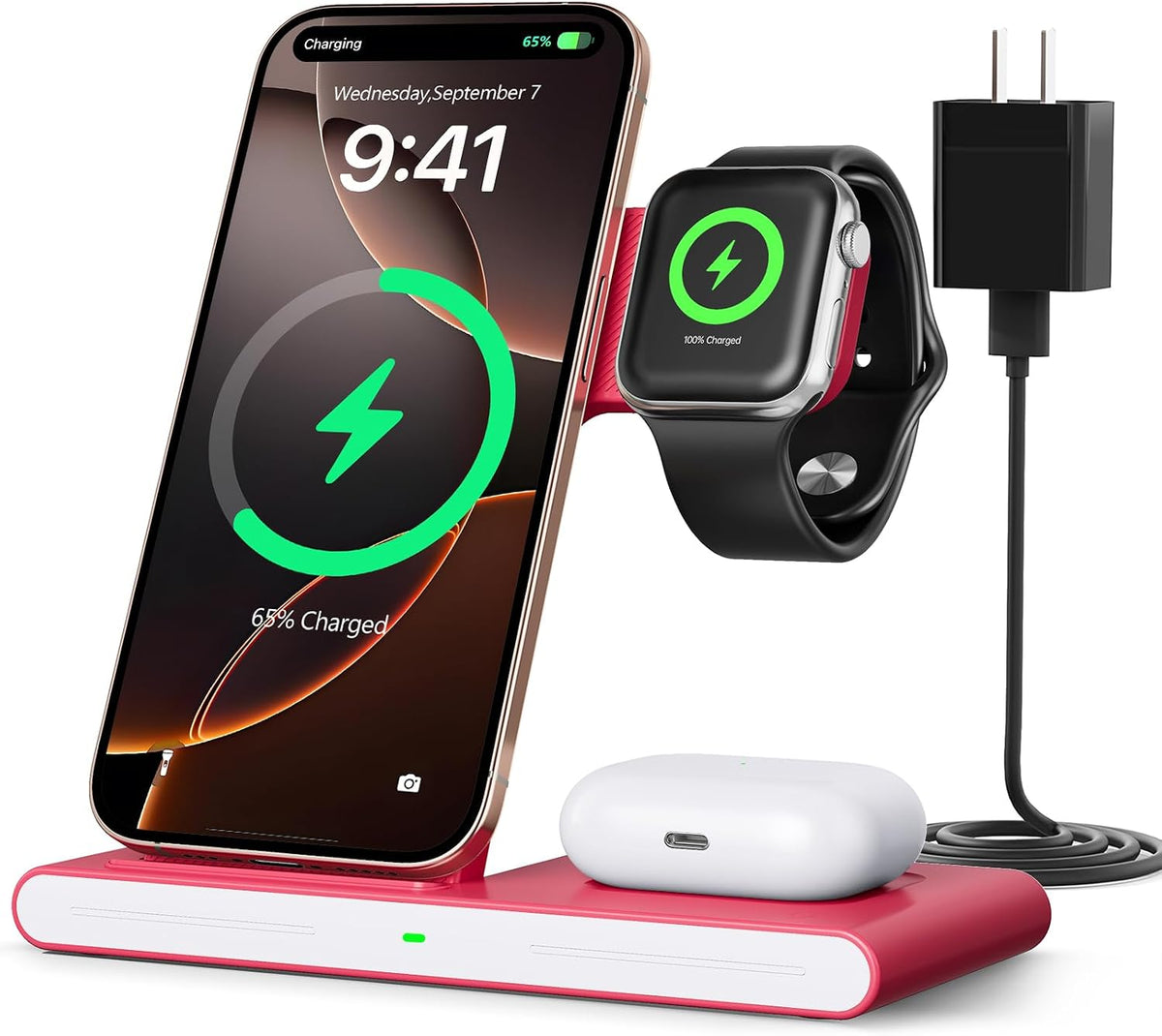 2026 Travel Portable Wireless Fast Charging Station for Apple & Android