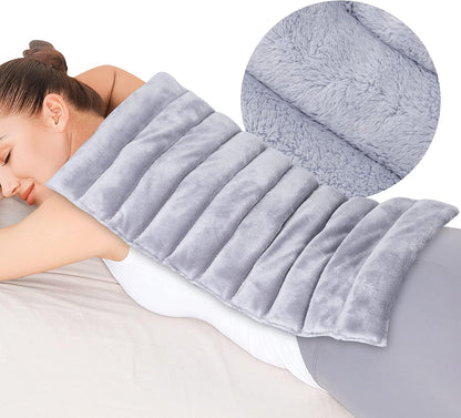 REVIX Extra Large Heating Pad Microwavable for Back with Moist Heat, Microwave Heated Wrap for Full Back, Neck Shoulder and Muscles, Rose Velvet XXL Rice Bean Bag