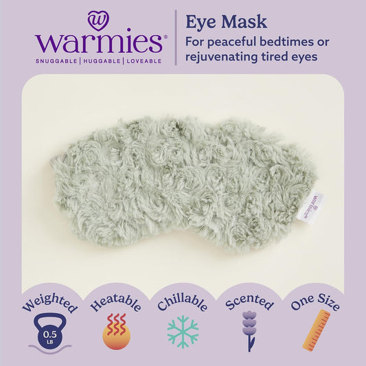 warmies Microwavable Eye Mask, Weighted Sleep Mask, Curly Sage Green